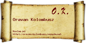 Oravan Kolombusz névjegykártya