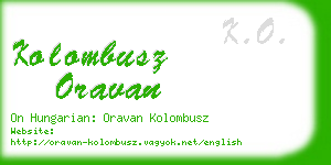 kolombusz oravan business card